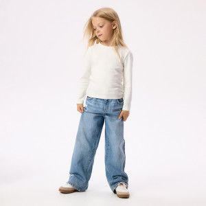 Jeansy wide leg - 128 (7-8 lat) - niebieski - dziewczynki - Reserved - 096JU-50J