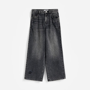 Jeansy wide leg - 164 (13 lat) - szary - dziewczynki - Reserved - 096JU-90J