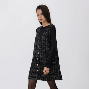 Tweedowa sukienka mini - XL - wielobarwny - damska - Reserved - 101GP-MLC