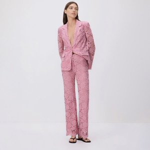 Koronkowe spodnie - L - pastelowy róż - damska - Reserved - 102JL-03X