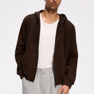 Gładka bluza z bawełną - L - brązowy - męska - Reserved - 104EE-88X