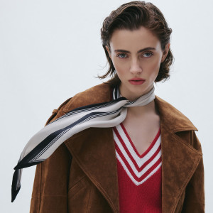 Apaszka z kontrastowym wykończeniem - ONE SIZE - biały - damska - Reserved - 104ID-00X