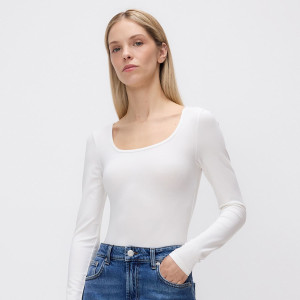 Body z lyocellem - L - biały - damska - Reserved - 105IT-00X