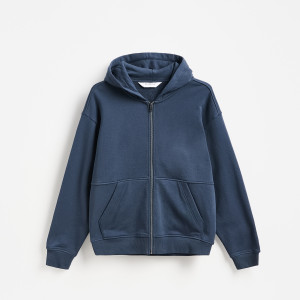 Bawełniana bluza z kapturem - M - granatowy - męska - Reserved - 106EE-59X