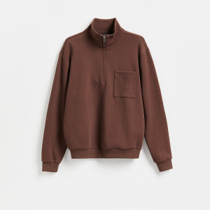 Bluza ze stójką - L - brązowy - męska - Reserved - 110EE-88X
