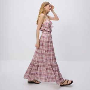 Spódnica maxi w kratę - M - wielobarwny - damska - Reserved - 110GO-MLC