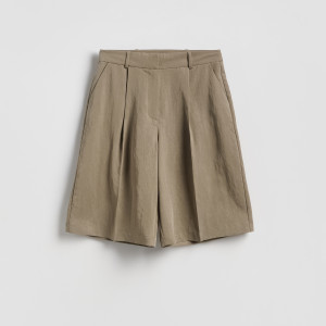 Szorty bermudy z lyocellem - XXL - warm olive - damska - Reserved - 113JL-19X