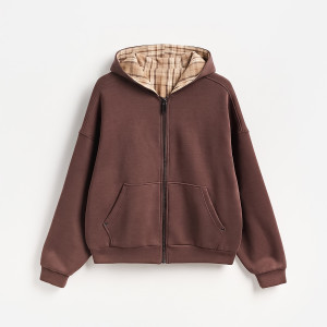 Rozpinana bluza z kapturem - XXL - brązowy - męska - Reserved - 117EE-88X