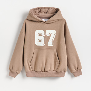 Bawełniana bluza oversize - 146 (10 lat) - brązowy - chłopcy - Reserved - 123MD-88X