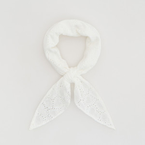 Ażurowa chusta z bawełny - ONE SIZE - biały - damska - Reserved - 124ID-00X