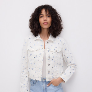 Jeansowa kurtka - L - biały - damska - Reserved - 130IL-00J