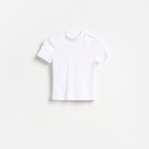 T-shirt z modalem - XL - biały - damska - Reserved - 134KF-00X