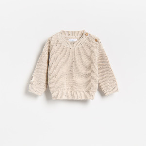 Bawełniany sweter - 62 (1-3 m.) - kremowy - chłopcy - Reserved - 137KE-02X