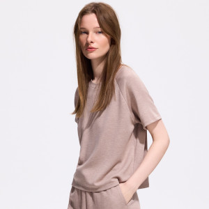 T-shirt boxy z modalem - M - beżowy - damska - Reserved - 140KF-08M