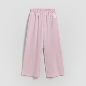 Dresowe spodnie wide leg - 128 (7-8 lat) - fioletowy - dziewczynki - Reserved - 142HN-40X