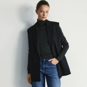 Kamizelka z dodatkiem wiskozy - XS - czarny - damska - Reserved - 143IS-99X