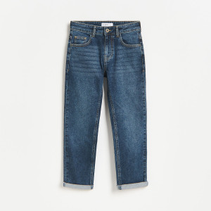 Jeansy regular - 128 (7-8 lat) - granatowy - chłopcy - Reserved - 143JW-59J