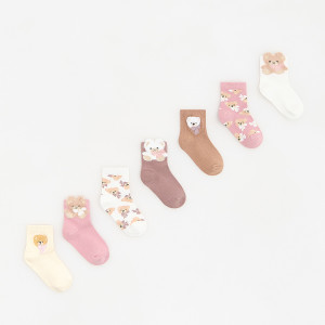 Skarpetki 7 pack - 19/21 - wielobarwny - dziewczynki - Reserved - 145FQ-MLC