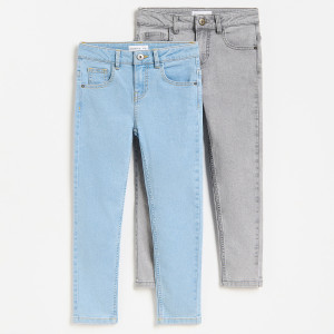 Jeansy slim 2 pack - 128 (7-8 lat) - niebieski - chłopcy - Reserved - 145JW-50J