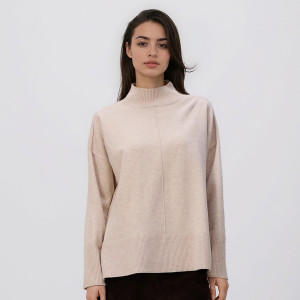 Sweter z domieszką wełny - L - beżowy - damska - Reserved - 148GS-08M