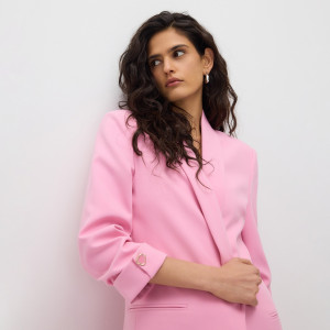 Marynarka z dodatkiem wiskozy - L - różowy - damska - Reserved - 148IS-30X