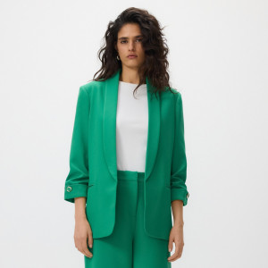 Marynarka z dodatkiem wiskozy - S - zielony - damska - Reserved - 148IS-77X