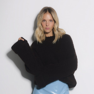 Sweter z dodatkiem wełny - XL - ciemnobrązowy - damska - Reserved - 149GS-89X