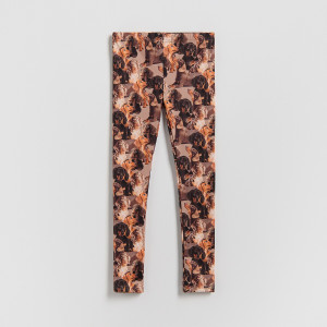 Wzorzyste legginsy - 152 (11 lat) - ciemnoszary - dziewczynki - Reserved - 151HN-90X