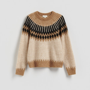 Sweter z moherem i wełną - XL - wielobarwny - damska - Reserved - 152HI-MLC