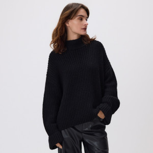 Sweter z wełną - L - czarny - damska - Reserved - 153GS-99X