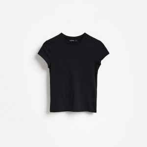 T-shirt slim fit - XXL - czarny - damska - Reserved - 155IV-99X