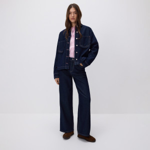 Jeansy wide leg - 32 - granatowy - damska - Reserved - 157IL-95J