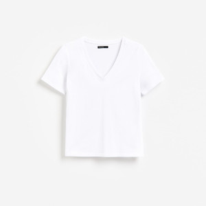 Bawełniany t-shirt - XL - biały - damska - Reserved - 159IV-00X