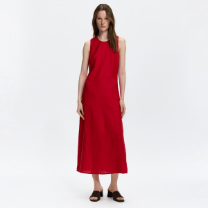 Lniana sukienka - XS - czerwony - damska - Reserved - 160KO-33X