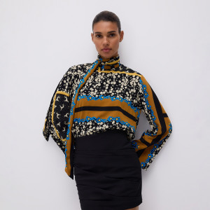 Spódnica z drapowaniem - L - czarny - damska - Reserved - 161GL-99X