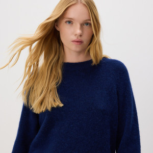 Sweter z wełną - S - granatowy - damska - Reserved - 161GS-59M