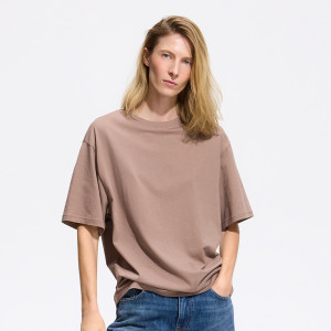Bawełniany t-shirt - L - brązowy - damska - Reserved - 162KF-84X