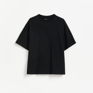 Bawełniany t-shirt - S - czarny - damska - Reserved - 162KF-99X
