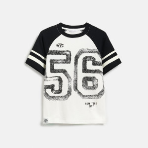 Bawełniany t-shirt z nadrukiem - 122 (6-7 lat) - złamana biel - dziewczynki - Reserved - 163HU-01X