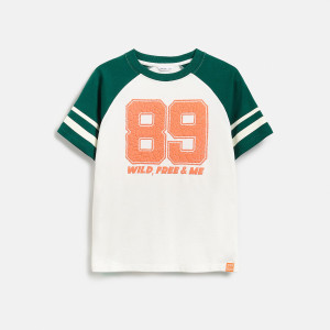 Bawełniany t-shirt z nadrukiem - 128 (7-8 lat) - wielobarwny - dziewczynki - Reserved - 163HU-MLC