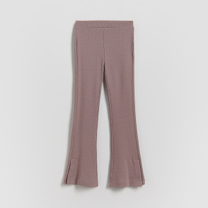Prążkowane legginsy flared - 116 (5-6 lat) - fioletowy - dziewczynki - Reserved - 168HN-48X
