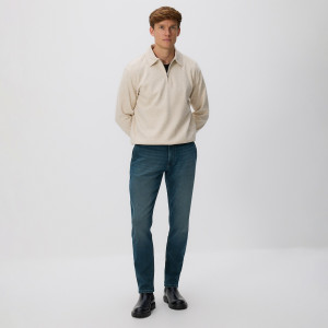 Jeansy slim fit z efektem sprania - 30 - indigo jeans - męska - Reserved - 171GT-57J