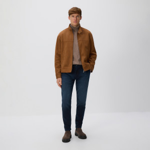 Jeansy slim fit z efektem sprania - 29 - granatowy - męska - Reserved - 171GT-59J