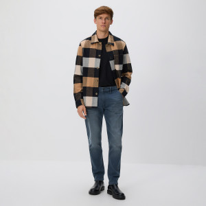 Jeansy slim fit z efektem sprania - 30 - granatowy - męska - Reserved - 171GT-95J