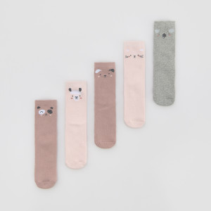 Skarpetki ze wzorem 5 pack - 28/30 - wielobarwny - dziewczynki - Reserved - 171GU-MLC