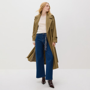 Jeansy wide leg z bandaną - 38 - granatowy - damska - Reserved - 172DT-59J