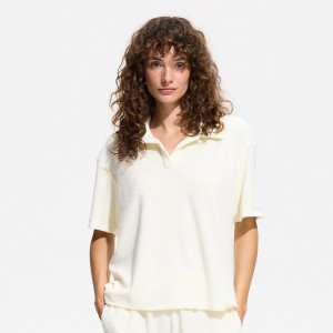 Bluzka oversize z kołnierzykiem - L - biały - damska - Reserved - 172EN-00X