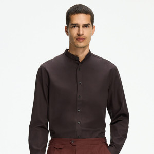 Koszula slim z bawełny egipskiej - XXL - ciemnobrązowy - męska - Reserved - 175JQ-89X