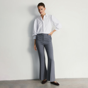 Spodnie flare z kantem - L - ciemnoszary - damska - Reserved - 176IS-90M