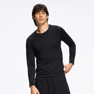 Sportowy longsleeve - L - czarny - męska - Reserved - 176LA-99X